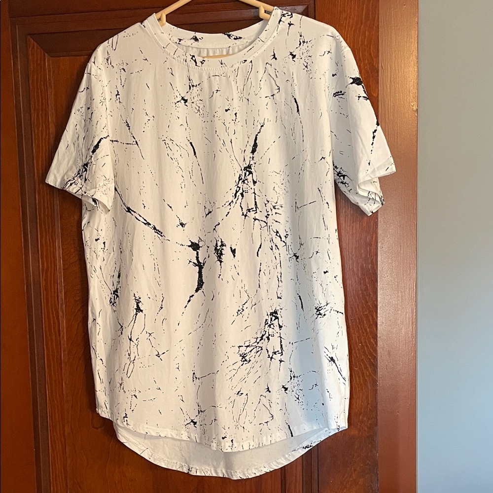 White and Black Splatter T-Shirt